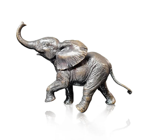 Richard Cooper Baby Elephant Running Solid Bronze Sculpture Catherine Best Dev 