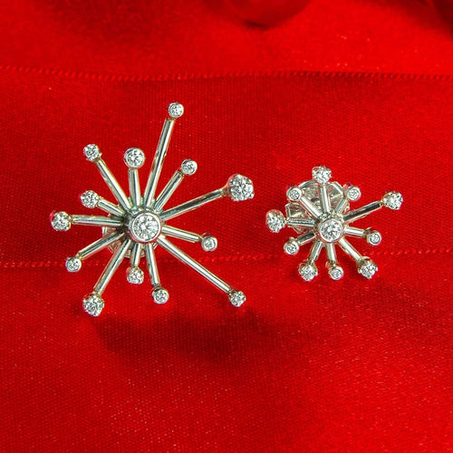 Starburst Silver and Cubic Zirconia Tie Pin Catherine Best Dev 
