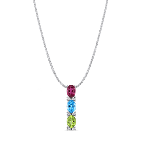 Sweetie Pendant Catherine Best Peridot Topaz and Pink Tourmaline Pendant with 18 inch Spiga Chain 