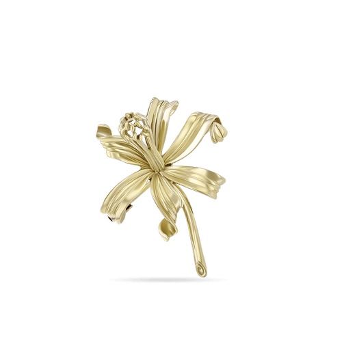 Nerine Lily Brooch Catherine Best 9ct Yellow Gold 