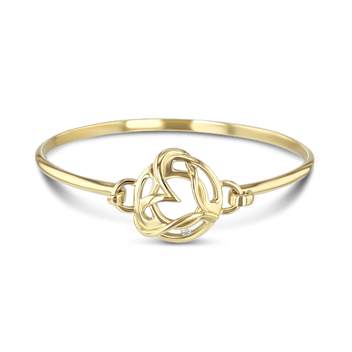 Love for Life Bangle Catherine Best Dev 9ct Yellow Gold 60mm Diameter 
