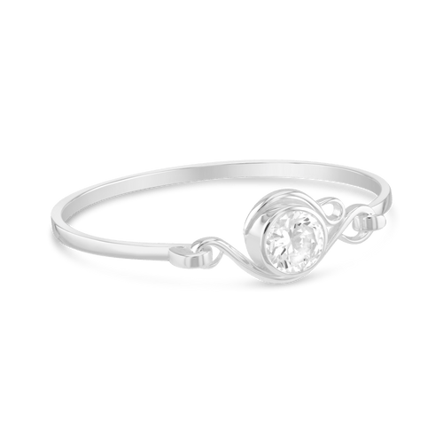 Flamingo Bangle Catherine Best Clear Cubic Zirconia 