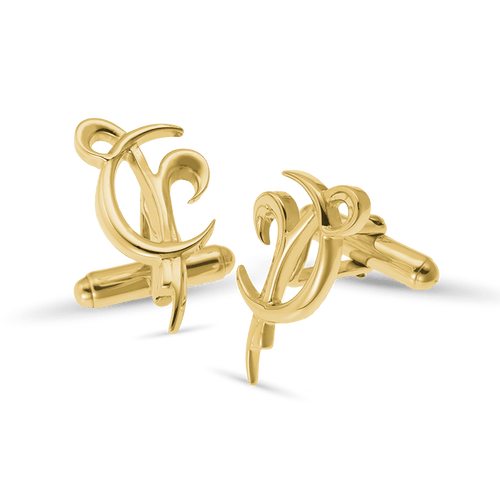 Aries Moon-sign Cufflinks Catherine Best Dev 9ct Yellow Gold 
