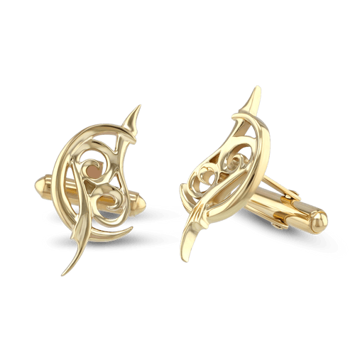 Cancer Moon-sign Cufflinks Catherine Best Dev 9ct Yellow Gold 