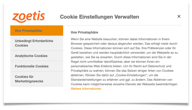 Cookie Pr&auml;ferenzen