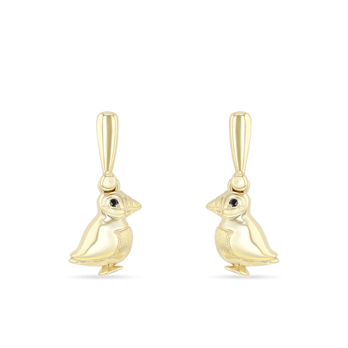 George the Puffin Earrings Catherine Best Drop 9ct Yellow Gold 