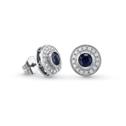 Wishing Well Earrings Catherine Best Dev Sapphire (Blue) Platinum 
