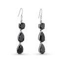 Midnight Earrings Catherine Best Dev Three Stone in Black Cz 
