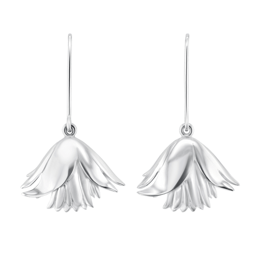 Clematis Bluebird Drop Earrings Catherine Best Dev 9ct White Gold Hook Fittings 