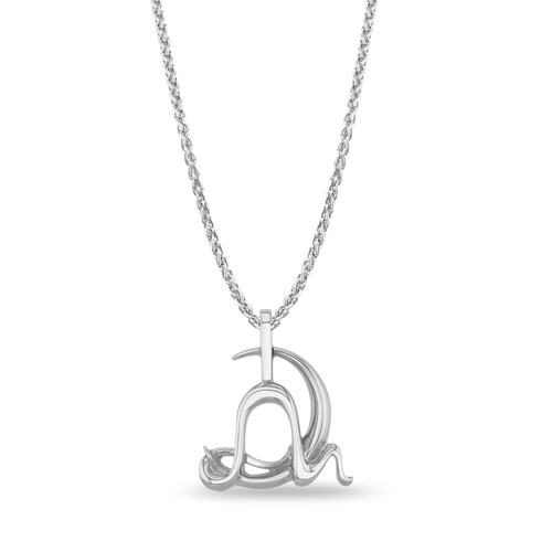 Aquarius Moon-sign Pendant Catherine Best Dev Silver Pendant on a 18