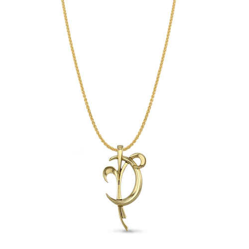 Aries Moon-sign Pendant Catherine Best Dev 9ct Yellow Gold Pendant on a 18