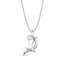 Gemini Moon-sign Pendant Catherine Best Dev Silver Pendant on a 18