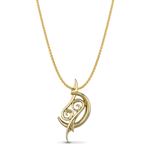 Cancer Moon-sign Pendant Catherine Best Dev 9ct Yellow Gold Pendant on a 18