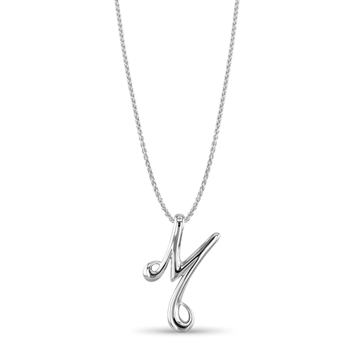 Initial M Love Letter Pendant Catherine Best Dev Silver Pendant on a 18 chain 