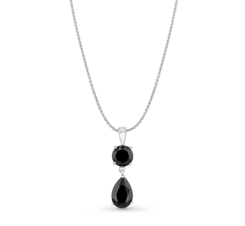 Midnight Pendant Catherine Best Dev 2 Stone Design Black Cubic Zirconia Pendant on a 18 chain