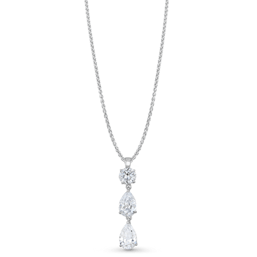 Midnight Pendant Catherine Best Dev 3 Stone Design Clear Cubic Zirconia Pendant on a 18 chain