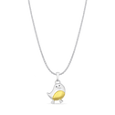 Fred the Robin Large Pendant Catherine Best Silver and Gold Plate Pendant on a 18