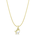 Fred the Robin Large Pendant Catherine Best 18ct Yellow Gold and Rhodium Plate Pendant on a 18