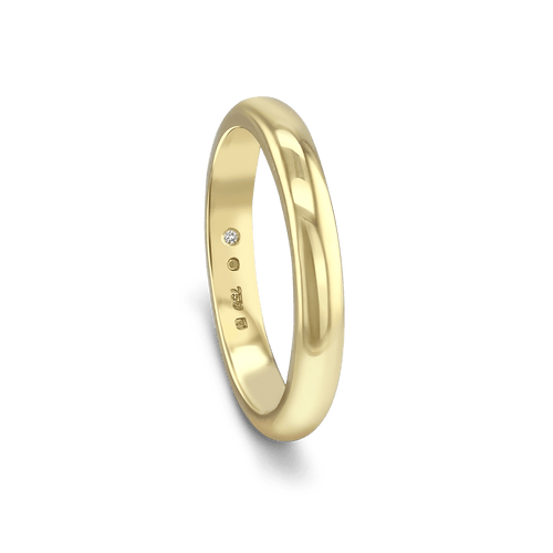The CB Ladies Court Shaped Wedding Ring Catherine Best Dev 18ct Yellow Gold 3mm 