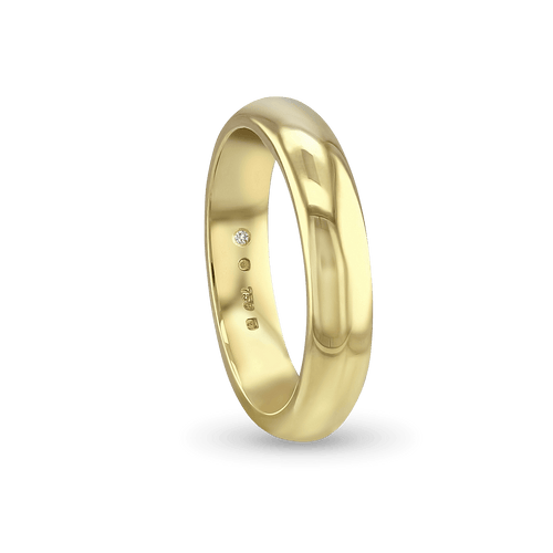 The CB Ladies Court Shaped Wedding Ring Catherine Best Dev 18ct Yellow Gold 4mm 