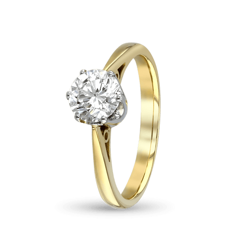Minerva Ring Catherine Best Dev 6 Claw 18ct Yellow Gold and Platinum 1ct G Si1