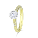 Minerva Ring Catherine Best Dev Rubover 18ct Yellow Gold and Platinum 0.50ct E Vs2