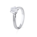 Minerva Ring Catherine Best Dev 6 Claw with Diamond Set Shoulders Platinum 1ct D Vs1 Laboratory Diamond